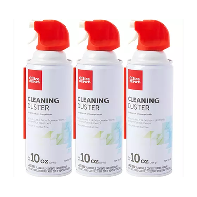 Office Depot Brand Cleaning Duster Canned Air, 10 Oz, Pack of 3