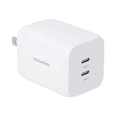 VisionTek 65W GaN II Power Adapter with 2 Output Connectors
