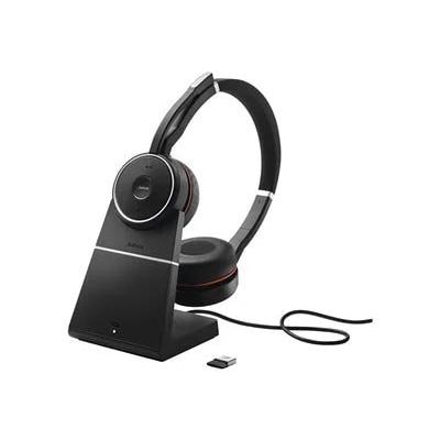 Jabra Evolve 75 SE MS Stereo Wireless Active Noise Cancelling Headset with Charging Stand
