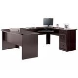 Office Depot Realspace Broadstreet 65inW U-Shaped Executive Desk, Walnut