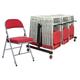 Deluxe Folding Office Chair Bundle Deal (30 Office Chairs & 1 Trolley), Red
