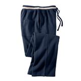 Men's Big & Tall KingSize Coaches Collection Fleece Open Bottom Pants by KingSize in Navy Stripe (Size 2XL)