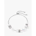 COEUR DE LION Howlite and Rock Crystal Toggle Bracelet, Silver/White