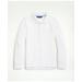 Brooks Brothers Boys Long-Sleeve Cotton Pique Polo | White | Size XL