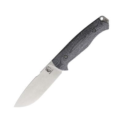 Rewild Gear Gasper 4 Fixed Blade Knife 8.75in Overall 4in Stonewash S35VN Drop Point Blade Black Canvas Micarta Handle Kydex Sheath RWG-G4-KNIFE-GY