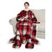 Catalonia Sherpa Wearable Blanket w/ Sleeves & Foot Pockets for Adult Women Men Polyester in Red/Pink/Brown | 53 H x 68 W in | Wayfair 1CTSN310PRD