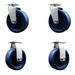 Service Caster 4 Piece Solid Polyurethane Caster Set w/ Roller Bearings | 7.5 H x 12 W x 12 D in | Wayfair SCC-20S620-SPUR-2-R-2