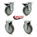 Service Caster 4 Piece Polyurethane Swivel Top Plate Caster Set w/ 2 Brakes 2 Rigid | 8 H x 8 W x 8 D in | Wayfair SCC-20S614-PPUB-PLB-2-R614-2