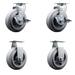 Service Caster 4 Piece Thermoplastic Rubber Caster Set w/ Ball Bearings 2 Brakes 2 Rigid | 7.5 H x 12 W x 12 D in | Wayfair