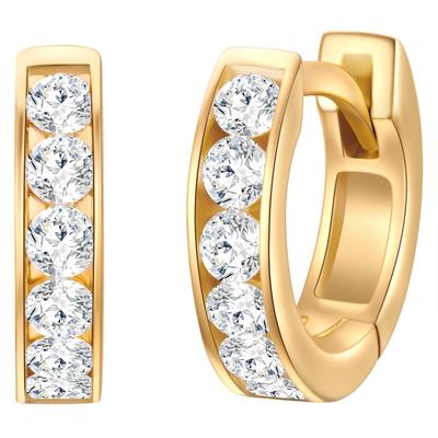 Trilani Creolen Sterling Silber Zirkonia in Gelbgold Damen Image