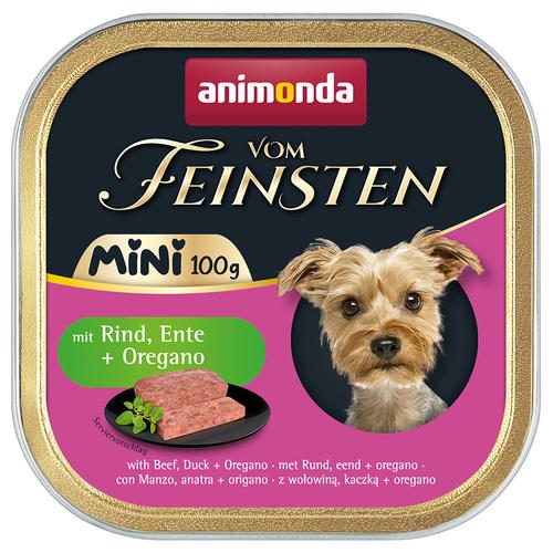 32x 100g animonda vom Feinsten Adult Mini mit Rind, Ente + Oregano Hundefutter nass