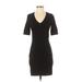 Rag & Bone Casual Dress - Bodycon V-Neck Short sleeves: Black Print Dresses - Women's Size X-Small