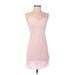 Rebecca Taylor Casual Dress - Mini V Neck Sleeveless: Pink Print Dresses - Women's Size X-Small