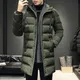 Veste de neige à capuche mi-longue pour homme manteau en duvet parka à col haut protection contre