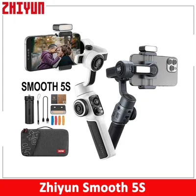 Zhiyun Smooth 5S-Stabilisateur de Smartphone à Cardan 3 Axes pour iPhone Samsung OPPO Xiaomi Realme