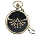 Chaîne de montre de poche Legend noire Simple cadran noir Quartz analogique pendentif thème