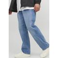 Slim-fit-Jeans JACK & JONES PLUSSIZE "MIKE ORIGINAL" Gr. 42, Länge 32, blau (blue denim) Herren Jeans Slim Fit