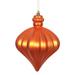 Vickerman 6" Burnished Orange Matte Onion Drop Christmas Ornament, 4 per Bag