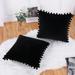 Christmas Throw Pillow Covers Set of 2 Pom Pom Decorative Velvet Cushion Covers