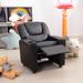 Kids Push Back Recliner Chair with Headrest, Footrest & Cup Holders, Toddler Recliner for Children of Age 3+, Boys, Girls