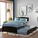 Twin Size Bed Frame with Trundle, Solid Wood Twin Platform Bed with Pull Out Trundle, Wooden Slats Support/No Box Spring Needed