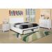 White Full Size Storage Under Bed with Faux Leather upholstered