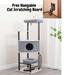 Petpals 53.5 Large Cat Tree in Sleek and Industrial Style with Oversized Cat Condo and Attached Cat Scratcher with Free Hangable Cat Scratching Post