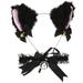 1 Set Cat Ears Headband Collar Plush Cat Ear Headband Bowknot Bell Choker