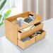 3-Tier Bamboo Desk Organizer Tabletop Storage Organization Box with 3 Drawers