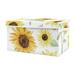 Girl Small Fabric Toy Bin Storage Box Chest For Baby Nursery Or - Yellow Green And White Farmhouse Watercolor Flower