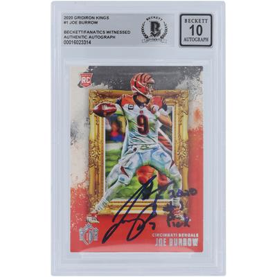 Joe Burrow Cincinnati Bengals Autographed 2020 Panini Gridiron Kings #GK-1 Beckett Fanatics Witnessed Authenticated Rookie Card with "2020 #1 Pick" Inscription