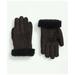 Brooks Brothers Men's Shearling Sheepskin Gloves | Dark Brown | Size Large