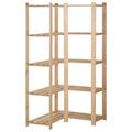 Walmeck 5-Tier Storage Corner Rack 32.5 x32.5 x66.9 Solid Wood Pine