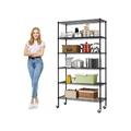 6 Shelf Wire Shelving Adjustable Storage Shelves Steel Wire Rack Metal Shelf 2100Lbs Capacity Standing Storage Shelf Units for Laundry Kitchen Garage Pantry Closet ( Black 48 L x 18 W x 82 )