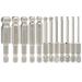 Ball End Hex Head Allen Wrench Screwdriver Bit Set 12PCS 1/4 Hex Shank Ball End Metric Hex Bit Set 65mm H2-H12