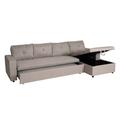 Mendler Ecksofa mit Bettkasten HWC-L16, Couch Sofa L-Form, Liegefläche links/rechts Nosagfederung Stoff/Textil 290cm ~ beige