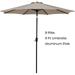 Grand Patio 9Ft Enhanced Aluminum Patio Umbrella w/ Tilt and Crank Outdoor Umbrella for Patio Table Pool Garden Balcony Champagne