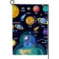 SKYSONIC Garden Flag Galaxy New Horizons of the Solar System Double-Sided Printed Garden House Sports Flag 12x18in Polyester Decorative Flags for Courtyard Garden Flowerpot