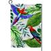 SKYSONIC Garden Flag Tropical Leaves and Birds House Sports Flags 12x18 in Polyester Decorative Flags for Courtyard Garden Flowerpot