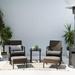 Grand Patio 5-Piece Outdoor Furniture Sets Weather-Resistant Wicker Steel 2 Seats Gray