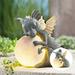 Christmas Lights amlbb Garden Dragon Statue Resin Dinosaur Outdoor Sculpture - Cute Garden Dragon Statue With LED Lights For Home Decor Yard Yard Decor Christmas Decorations