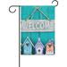 SKYSONIC Wood Welcome Sign and Birdhouses Double-Sided Printed Garden House Sports Flag-12x18(in)-Polyester Decorative Flags for Courtyard Garden Flowerpot