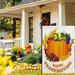 Herrnalise Thanksgiving Garden Flags Happy Thanksgiving Garden Flag 12 x 16 Inches Double Sided Vertical Small Flags with turkey Pumpkin Fall Yard Flag Decorative Sign For Thanksgiving Outdoors