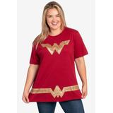 Plus Size Women's DC Comics Wonder Woman Logo & Belt T-Shirt by DC Comics in Red (Size 3X (22-24))