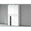 Schuhschrank INOSIGN "Savona", weiß (weiß hg, lärche weiß), B:114cm H:200cm T:35cm, Spanplatte, Schränke, Höhe 200cm, 12 Einlegeböden, 21 Fächer