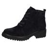 Schnürboots WALDLÄUFER "H-LUISE", Damen, Gr. 7 (40,5), blau (nachtblau), Veloursleder, unifarben, elegant, Schuhe, Stiefelette, Blockabsatz, in bequemer Schuhweite G (= weit)