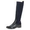 Stiefel CAPRICE, Damen, Gr. 39, XS-Schaft, blau (dunkelblau), Leder, Textil, elegant, Schuhe, Blockabsatz, Langschaftstiefel, Businessstiefel, bequeme Weite