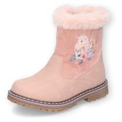 Winterboots DOCKERS BY GERLI, Kinder, Gr. 25, rosa, Nubuklederimitat, Textil, casual, Schuhe, Stiefel, Glitzerschuh mit Warmfutter