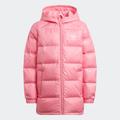 Trainingsjacke ADIDAS ORIGINALS "ADICOLOR ELONGATED PUFFER" Gr. 152, pink (bliss pink) Kinder Jacken Westen