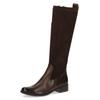 Stiefel CAPRICE, Damen, Gr. 40, XS-Schaft, braun (dunkelbraun), Leder, Textil, elegant, Schuhe, Blockabsatz, Langschaftstiefel, Businessstiefel, bequeme Weite